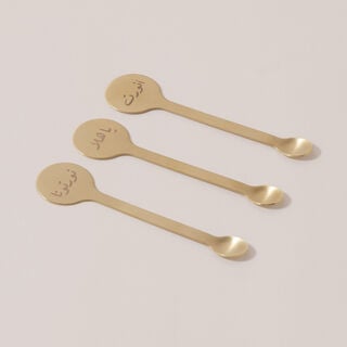 دلتي طقم ملاعق شاي معدن 6 قطع، ذهبي