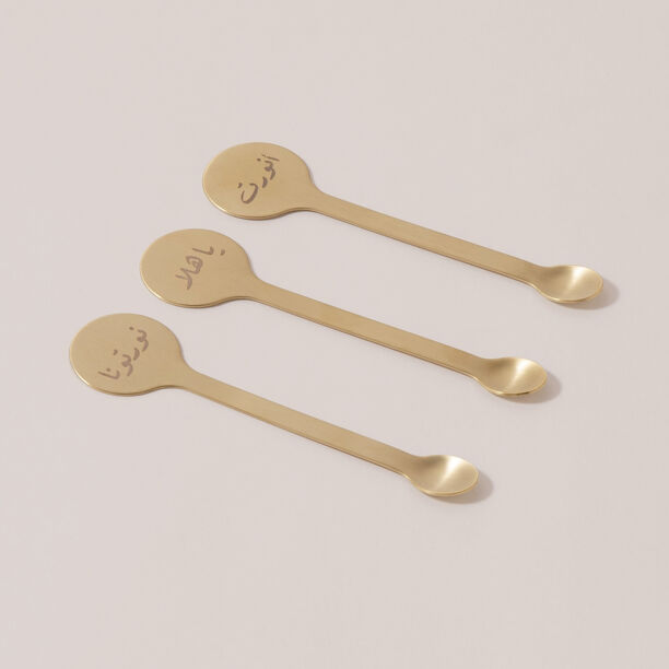 دلتي طقم ملاعق شاي معدن 6 قطع، ذهبي image number 1