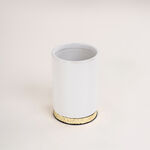 3 Piece Bath Accessories Set Stoneware Elite Gold image number 3