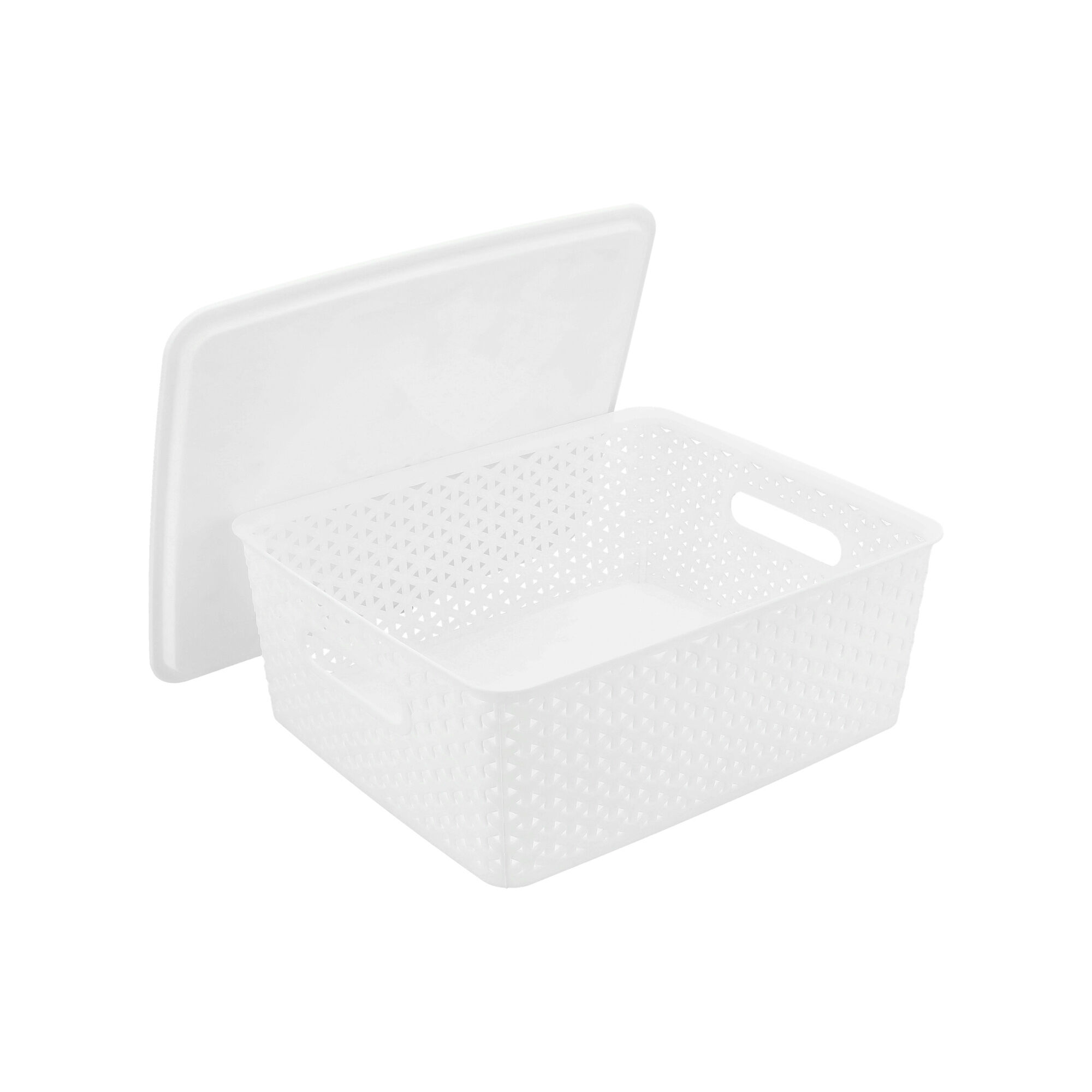 White rattan storage shop box
