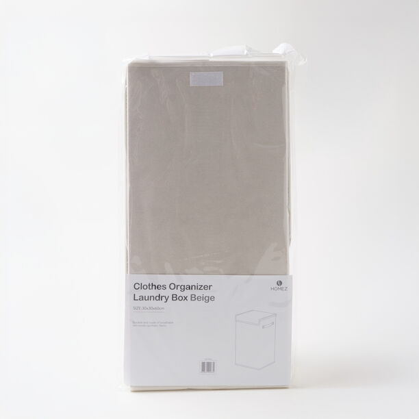 Homez polyester clothes organizer laundry box, beige 62*32*17 image number 5