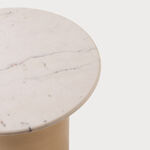 Homez glass side table with marble top 51*47cm, brown image number 2