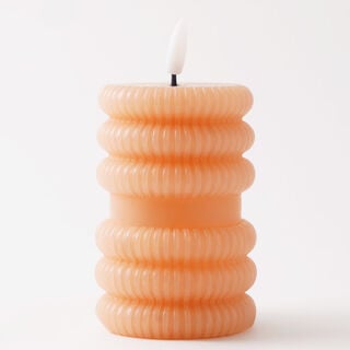 Homez candle piller embossed pattern 7*10.5cm soy wax, orange