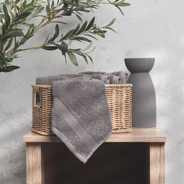 Boutique Blanche grey cotton ultra soft face towel 30*30 cm image number 4