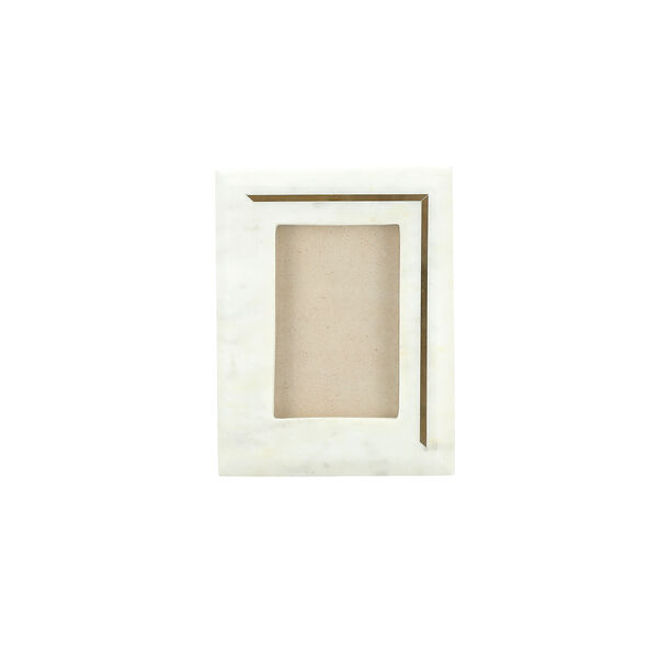 White Stone Photo with Frame Brass Inlay image number 2