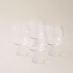 La Mesa 4 pcs juice glass wide cup ribbed with frosted bottom 11*11*15.6 cm image number 0
