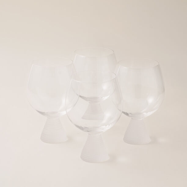 La Mesa 4 pcs juice glass wide cup ribbed with frosted bottom 11*11*15.6 cm image number 0