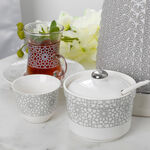 20Pcs Of Arabic Tea Glass And Coffee Porcleain Design Silver Turkish Design image number 1