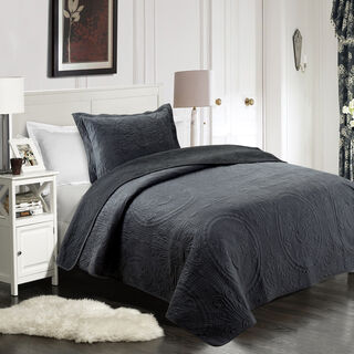 2 Pieces Cotton Embroidered Twin Bed Set
