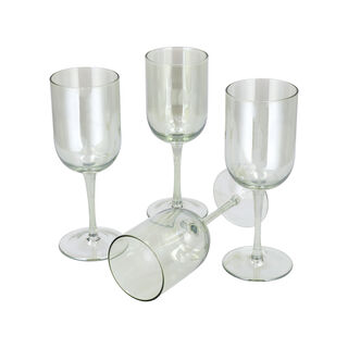Set Of 4 Clear Juice Glass With Green