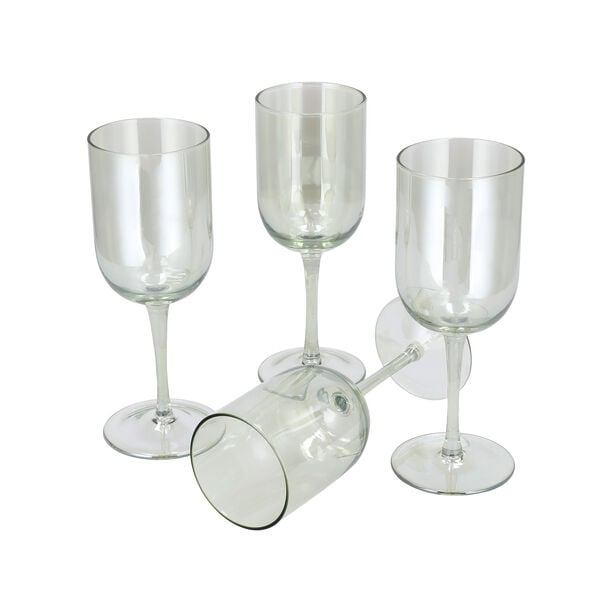 Set Of 4 Clear Juice Glass With Green image number 1