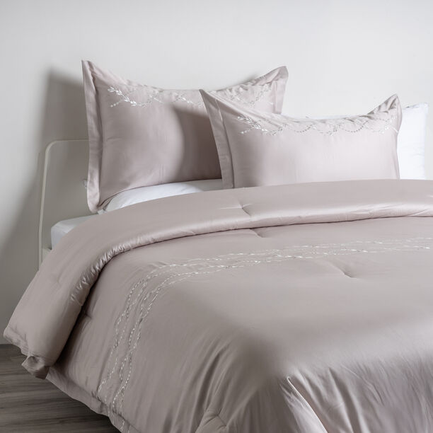 Boutique blanche 3pcs cotton embroidered comforter set super king 250*260 cm image number 0