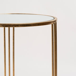 Side Table Set Of 2 Gold With Mirror Top Big