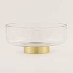 لا ميسا وعاء تقديم زجاجي كبير بقاعدة معدنية باللون الذهبي 10.5*26سم image number 0