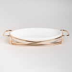 Oval Plate With Stand Silver 12" image number 0