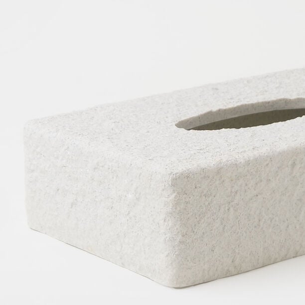 Homez polyresin tissue box, off white 22*12.2*5.2cm image number 1