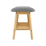 Bamboo And Fabric Bench 90X34X45 Cm image number 2