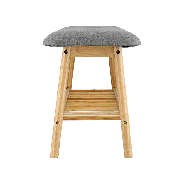 Bamboo And Fabric Bench 90X34X45 Cm image number 2