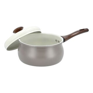 7 Piece Alberto Ceramic Cookware Set Belly Shaped With Cream Lids