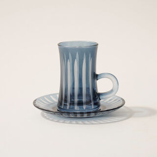 Dallaty glass 12pcs tea cup set, blue