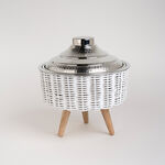 Small Bamboo Basket With Jar Nickel image number 0