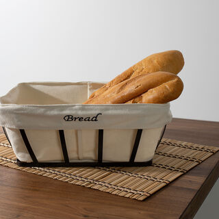 Alberto Metal Rectangular Bread Basket Coffee Color 