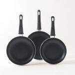 Alberto 3pcs aluminum frypan set, black image number 1