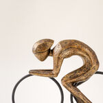 Homez resin cyclist decorative accent 25.7cm, gold image number 1