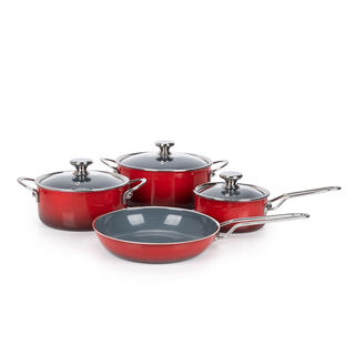 7 Pcs Red Porsteel Set Red