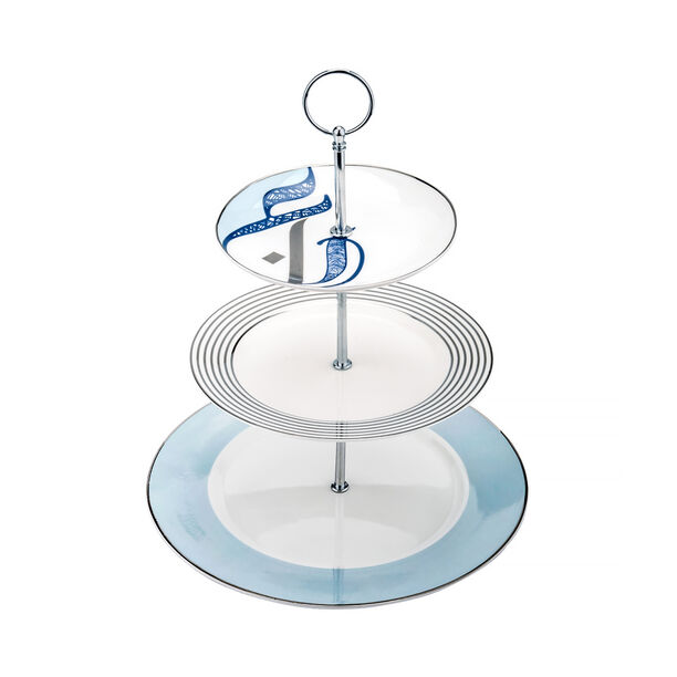 La Mesa 3 Tiers Porcelain Dessert Serving Ain Navy Blue image number 0