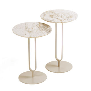 Homez arch side table marble, off white 40*40*55 cm
