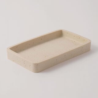 Homez Polyresin Tray, Beige 18.5*11.5*2.5Cm