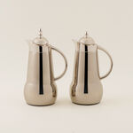 دلتي طقم دلة ستيل فضي 1 لتر + 1 لتر image number 0