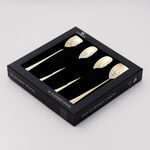 لاميسا طقم ملاعق كيك بنقشة ليزر، ذهبي لامع، 4 قطع image number 5