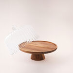 La Mesa cake stand dia 30cm with acacia wood stand and glass lid image number 1