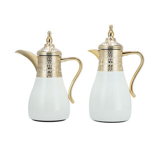 Dallaty set of 2 gold steel vacuum flask