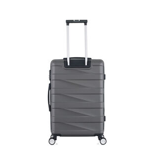 3 Piece Abs Trolley Case Set Horizontal Stripes Dark Grey 20/24/28"