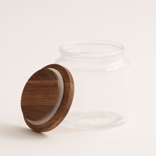 Alberto 9Pcs Glass Spice Jar Set With Wooden Stand
