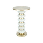 Drink Tablewhite Glass Base Brass Gold Top 30 *51 cm image number 2