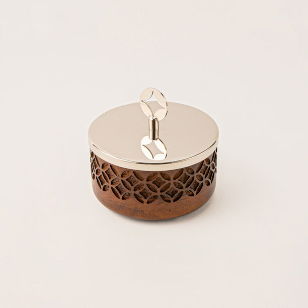 La Mesa small silver metal container 12*12*12 cm image number 1