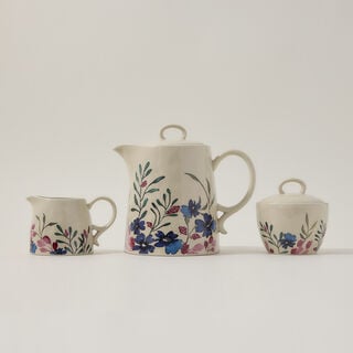 Off white stoneware English tea cups set 11 pcs