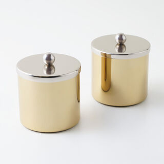 Alberto stainless steel condiment set 4pcs, white and gold