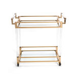 2 Tiers Acrylic Serving Trolley Gold  image number 2