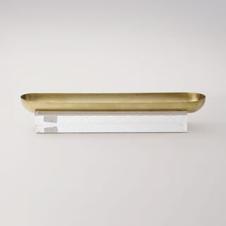 Luster Collection La Mesa Serving Platter Stainless Steel & Acrylic, Large