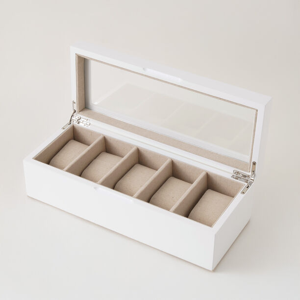 هومز صندوق ساعات 5 أقسام 30*12*7سم، أبيض image number 2