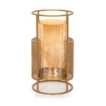 Metal And Glass Candle Holder Gold image number 0