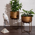 2 Pieces Metal Planter With Stand image number 2