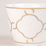 Dallaty white and gold porcelain tea and coffee cups set 18 pcs image number 3