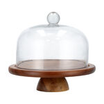 Billi wooden cake dome with glass lid 27.1*27.1*17 cm image number 0