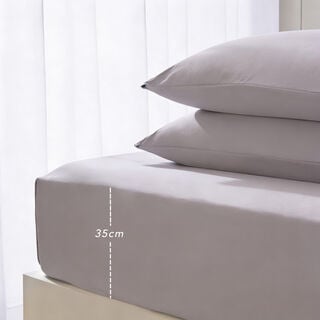 Boutique Blanche Fitted Sheet 100% Egyptian Cotton 400Tc Super King, Silver 200*200 Cm